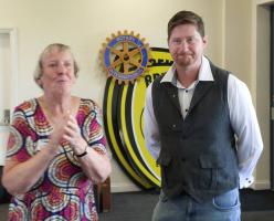 President Ruth welcoming Jon Boam into the Club
